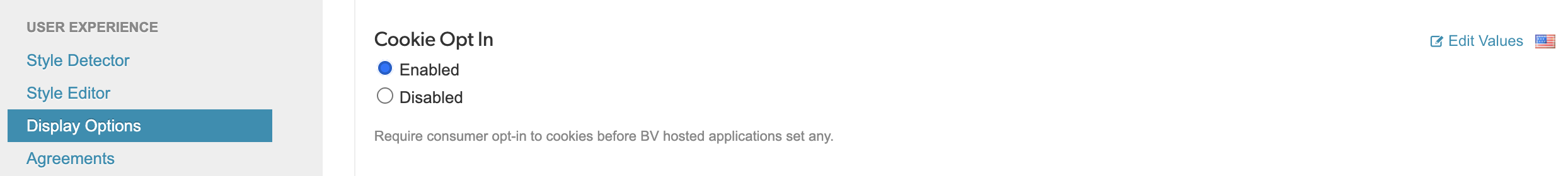 Cookie opt-in setting in Configurations