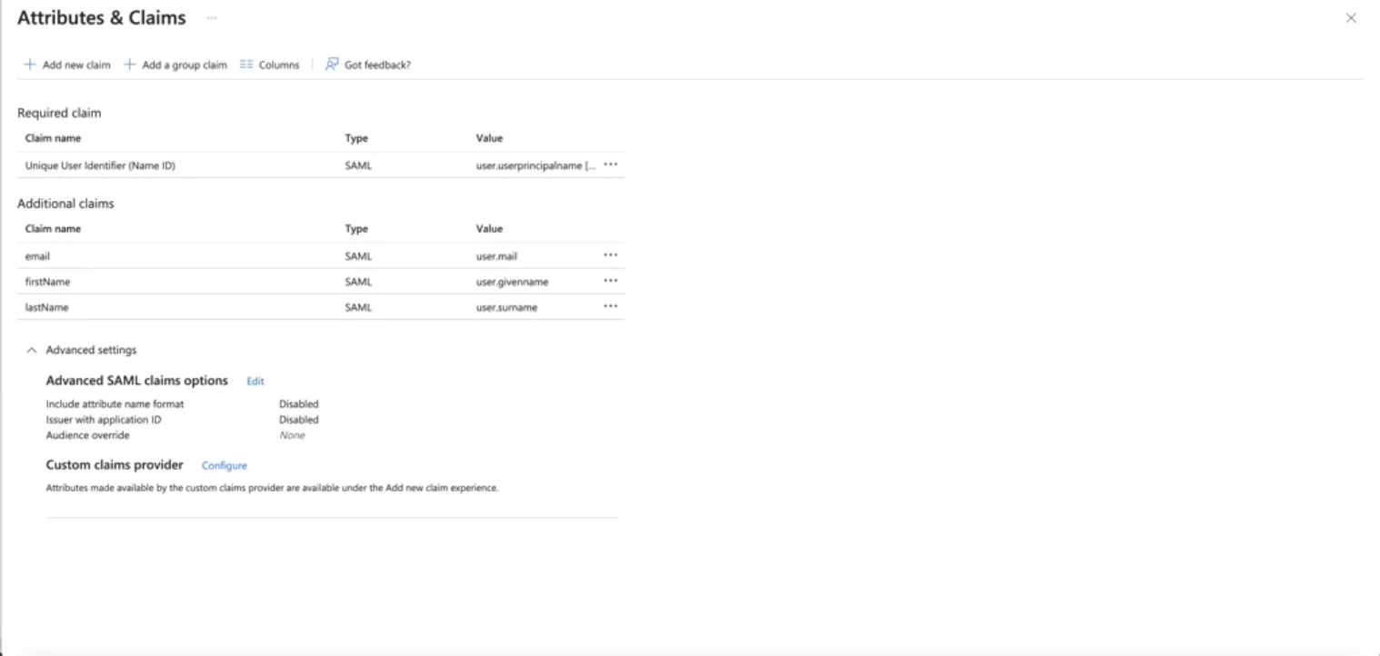 Image of Azure AD mappings