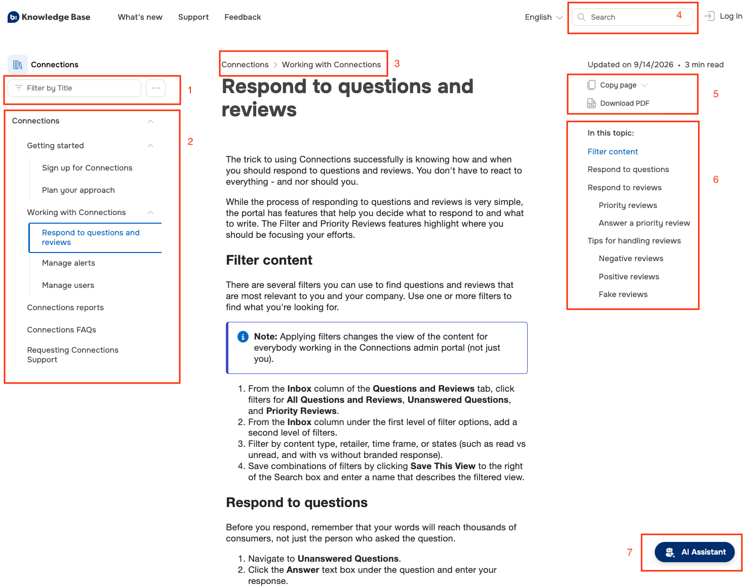 Navigating the knowledge base