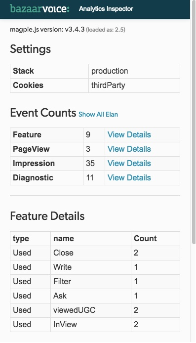 Analytics Inspector