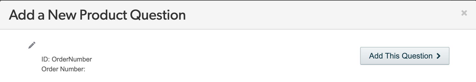 Question Order Number
