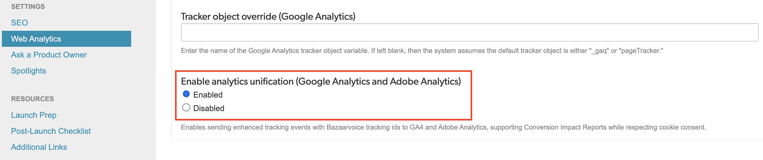 Analytics Provider unification flag