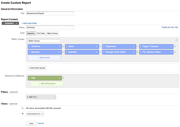 Create a custom report