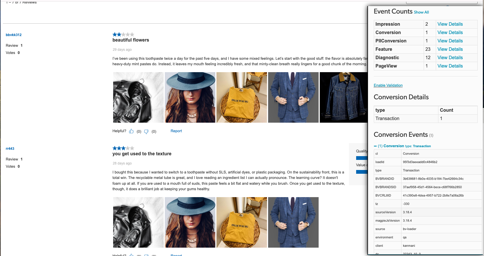  Analytics Inspector - test conversion page