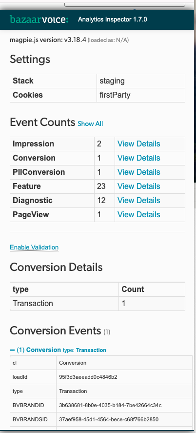 Analytics Inspector