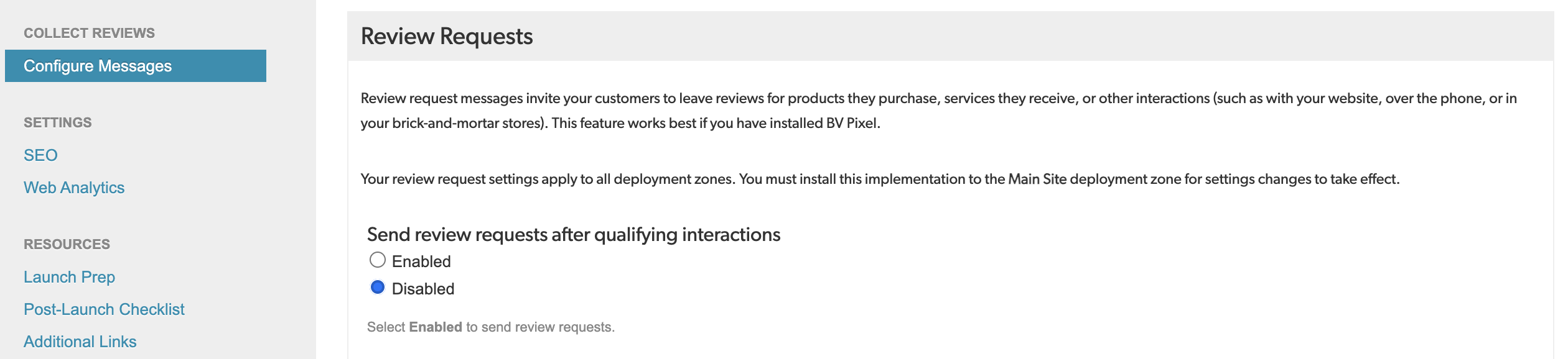 Disable Review Requests