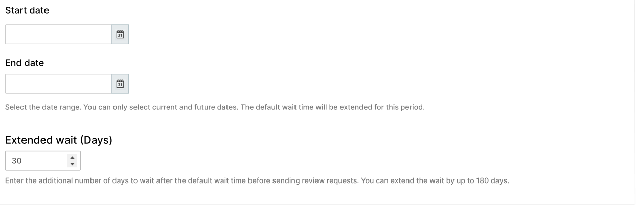 Select delay period date range