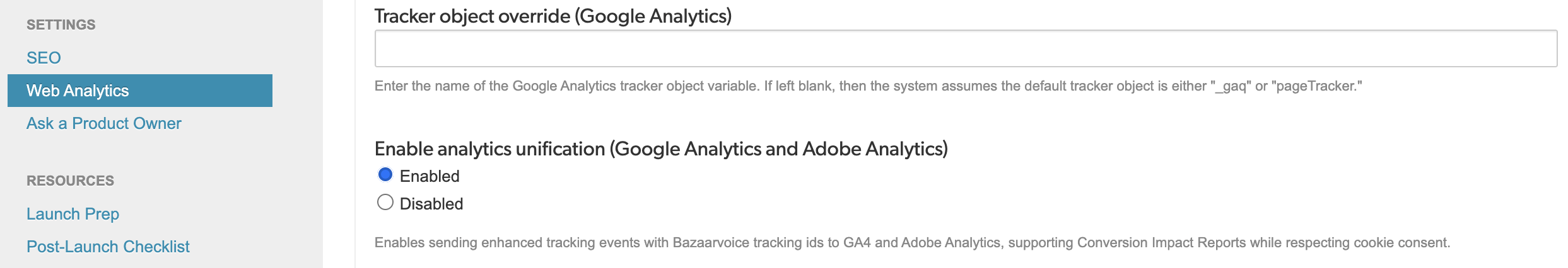 Analytics Unification flag