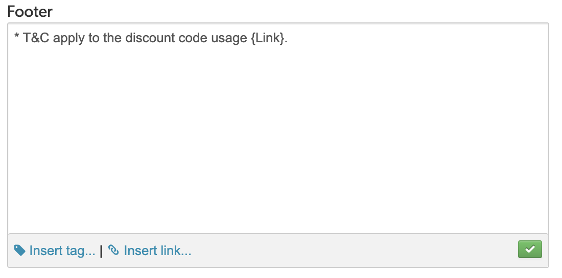 Footer section showing an example you can use for Review Approved message's footer