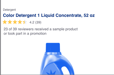 image of incentivized review count for a product