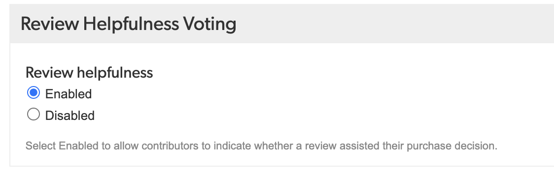 image of helpfulness vote enable options