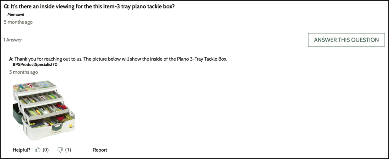 Example of an answer with photos attached